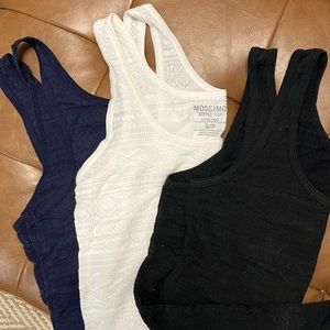Mossimo tank top set of 3 - navy, white, black
